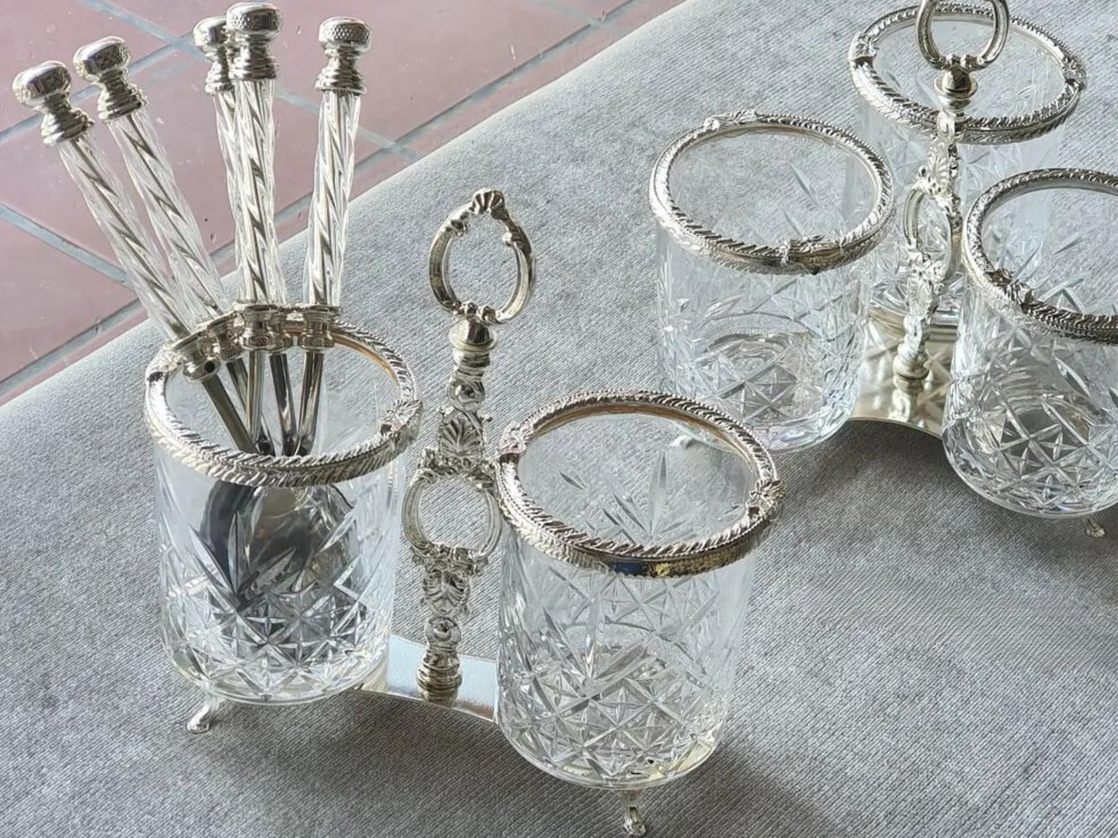Gold Kitchen Decor Crystal Glass Spoon Holder – 2- or 3-section options ...