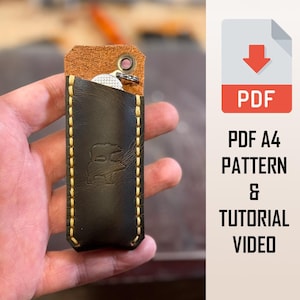 Patron PDF A4 pour étui en cuir Victorinox Cadet - Porte-couteau en cuir