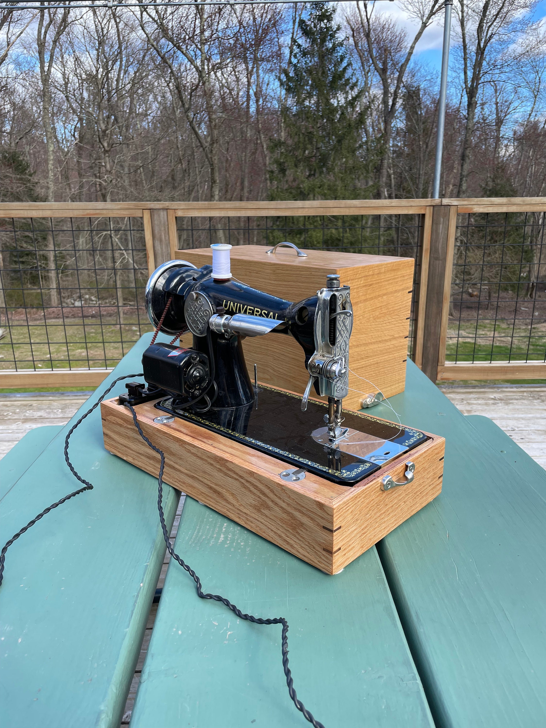 Hardwood Sewing Machine Box - Etsy
