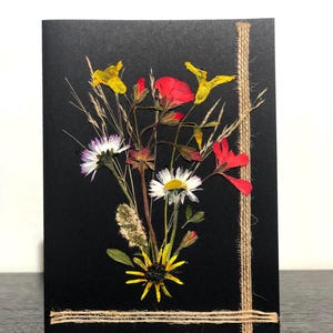 Dried flowers greeting card, pressed reall flowers card, thank you gift card, gift for her, birthday card, anniversary card, floral cards