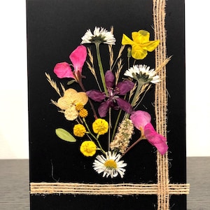 Christmas dried flowers card, pressed reall flowers,thank you gift card,gift for her,birthday card, anniversary card, floral greeting cards