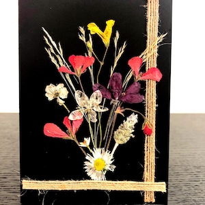 Dried flowers greeting card, pressed reall flowers card, thank you gift card, gift for her, birthday card, anniversary card, floral cards