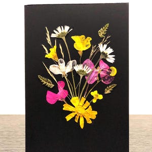 Dried flowers greeting card, pressed reall flowers card, thank you gift card, gift for her, birthday card, anniversary card, floral cards