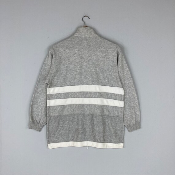 Vintage Rare ELLESSE Quarter Zipper Women Striped Sweatshirt Big Logo ELLESSE Jumper Pullover ELLESSE Sweater Grey Colour Medium Size View 6