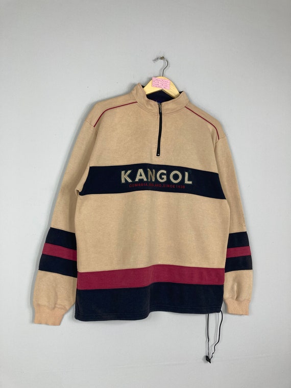 Vintage Rare KANGOL Quarter Zipper Big Striped Sweatshirt Big Logo KANGOL Jumper Pullover KANGOL Sweater Unisex Large Size Etsy Australia