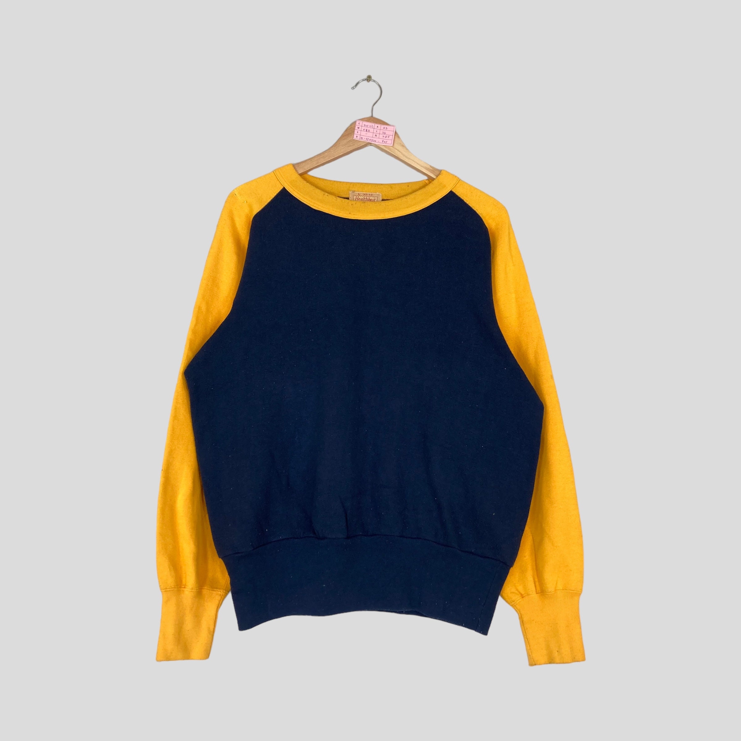VINTAGE 80s 90s Healthknit Solid Black Sweatshirt Crewneck