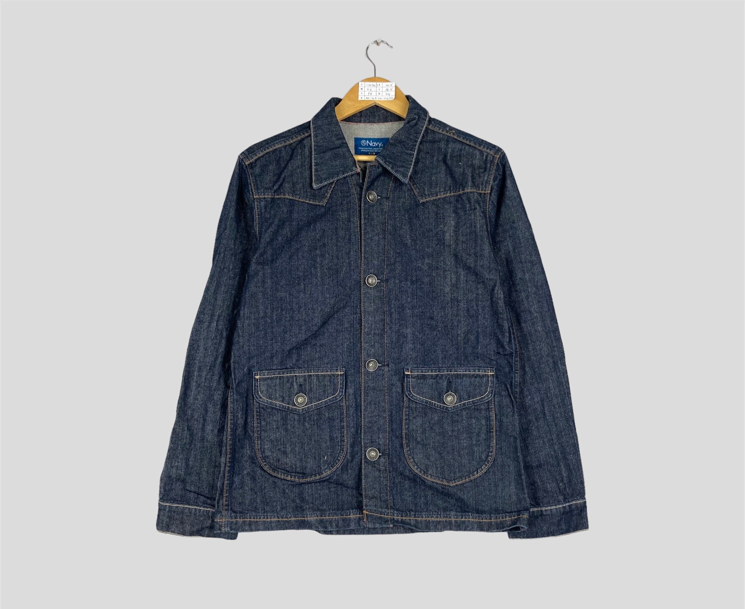 Vintage Rare NAVY Denim Chore Jacket Vintage NAVY French Workwear Jean ...