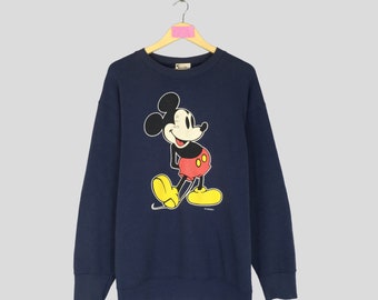 Vintage raro MICKEY MOUSE de Walt Disney World Crewneck sudadera gran logotipo Mickey Mouse Jumper Jersey Mickey Mouse suéter unisex grande
