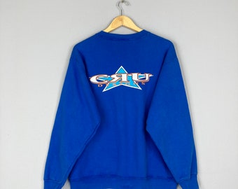 Vintage Seltenes CRU DESIGNS Crewneck Sweatshirt Großes Logo CRU Designs Pullover Pullover Cru Designs Pullover Blau Farbe Unisex Medium Size
