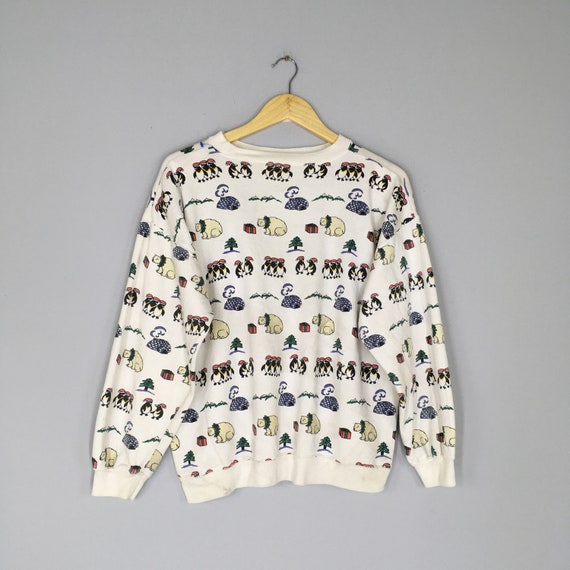 Vintage Rare PENGUIN POLA BEAR Women Crewneck Sweatshirt Full Printed Habitat Penguin Polar Bear Jumper Pullover Penguin Pola Bear Sweater View 4