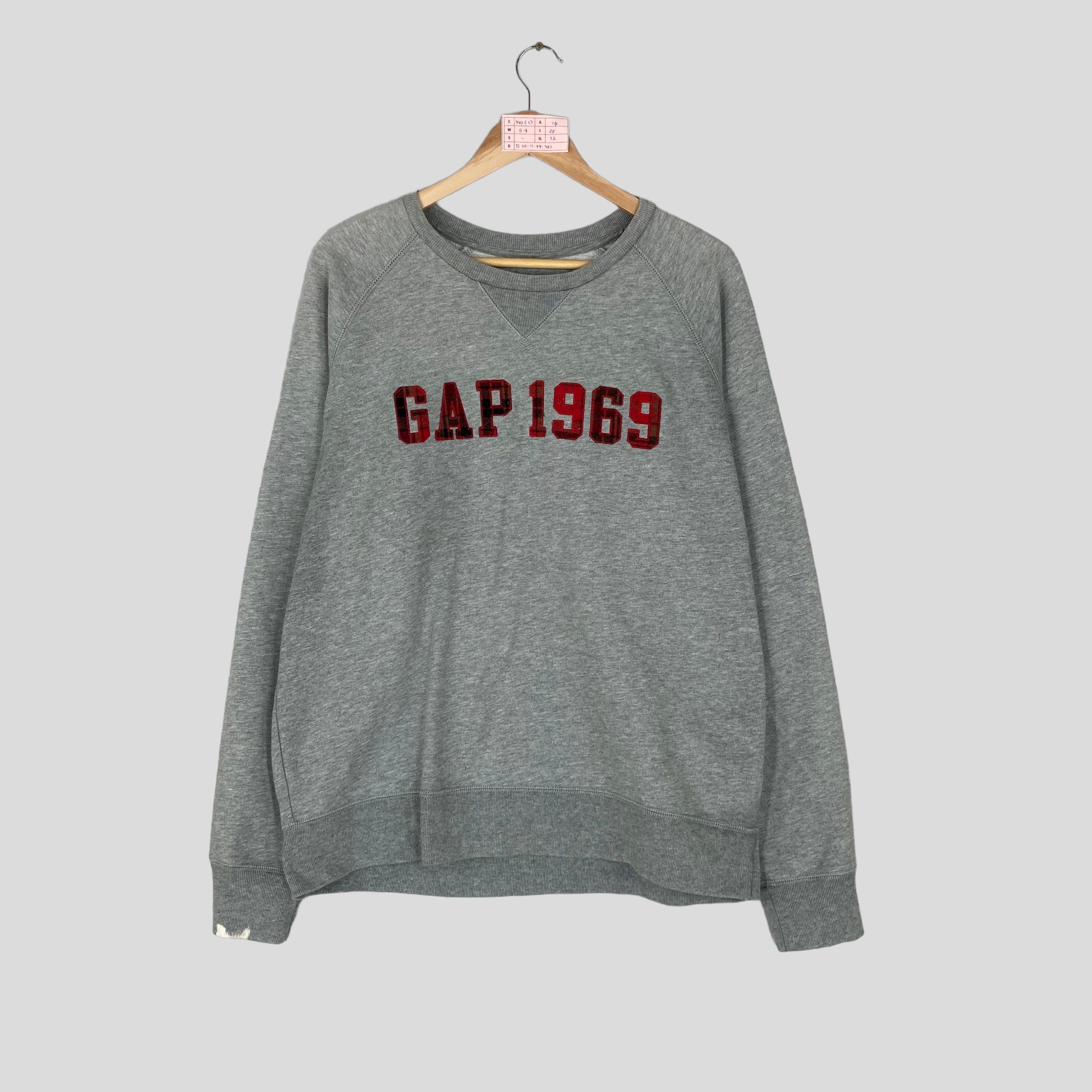 Vintage Rare GAP 1969 Crewneck Sweatshirt Big Logo Spell Out GAP 1969 Jumper Pullover GAP 1969 Sweater Grey Colour Unisex
