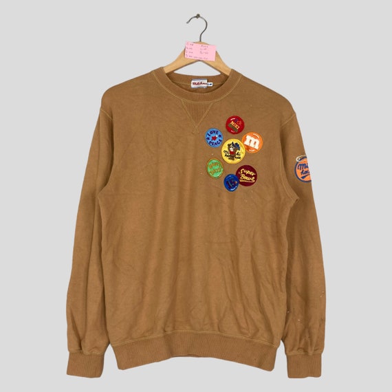 Vintage Rare MIKIHOUSE Crewneck Sweatshirt Big Logo MIKIHOUSE Jumper Pullover MIKIHOUSE Sweater Brown Colour Unisex Large Size
