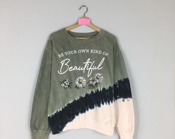 Vintage seltenes Be Your Own Beautiful By Awake Crewneck Sweatshirt Big Logo Be Your Own Beautiful Pullover Pullover Awake Sweater Groß-XL