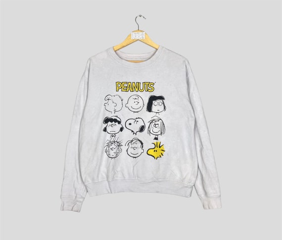 Vintage Rare PEANUTS Crewneck Sweatshirt Big Logo Snoopy and the PEANUTS Gang Jumper Pullover PEANUTS Sweater White Colour Unisex Large Size Etsy