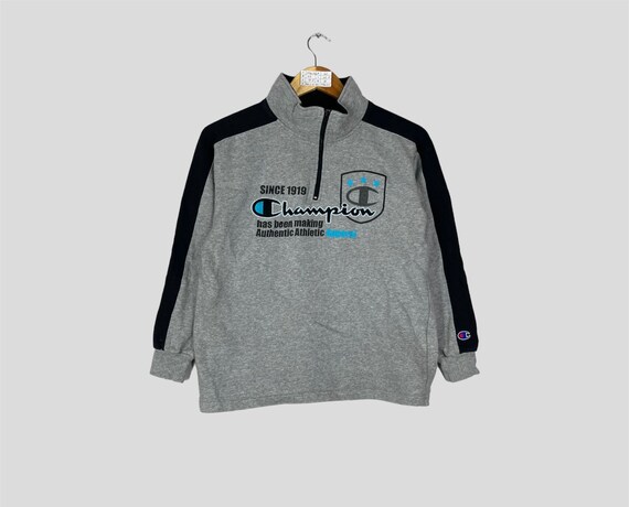Vintage Rare CHAMPION SINCE 1919 Quarter Zipper Sweatshirt Big Logo Champion Since 1919 Jumper Pullover Champion Sweater Unisex Medium Size Etsy UK