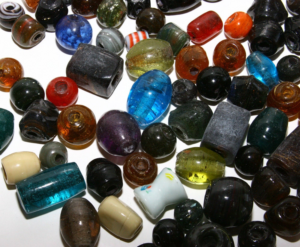 Large Glass Beads Assorted Colors Sizes .5 to 1 Inch 79 Beads Etsy