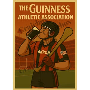 Custom Gaelic Sports Poster | Vintage Guinness Style Print | Personalised GAA Club Wall Art
