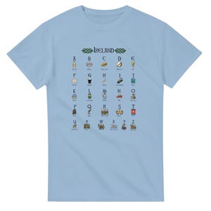 Ireland A–Z T-Shirt | Irish Alphabet Graphic | Heavyweight Unisex Crewneck T-shirt