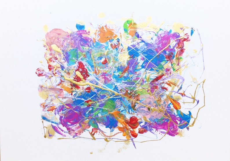 Bright Colors Abstract Art Bright Abstract Painting Pink Etsy