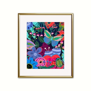Butterfly Flower Garden Giclée Art Print