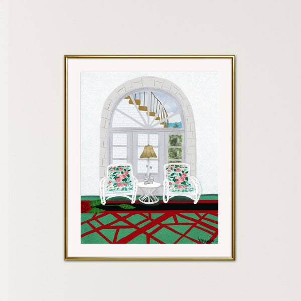 Greenbrier Hotel Art Print Sunny Garden Room