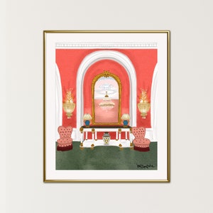 Greenbrier Hotel Art Print Crystal Ballroom Illustration | Giclée | Hotel Art