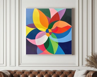 Blumengemälde auf Leinwand, Original-Kunstgemälde, Acryl-Kunstwerk, Originalgemälde, Wandkunst, Wohnzimmer, Gemälde, große Blumen