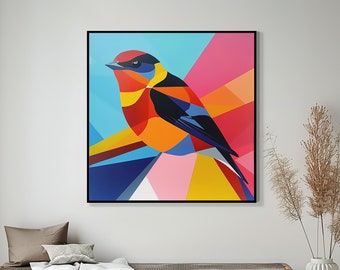 Vogel schilderij op canvas originele kunst schilderij acryl artwork originele schilderijen muur kunst woonkamer schilderij grote vogel schilderij origineel