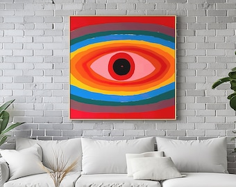 Auge Malerei Abstrakte Leinwand Kunst Abstrakte Malerei Geometrische Malerei Leinwand Original Kunst Auf Leinwand Minimalist Bunte Wand Kunst Malerei