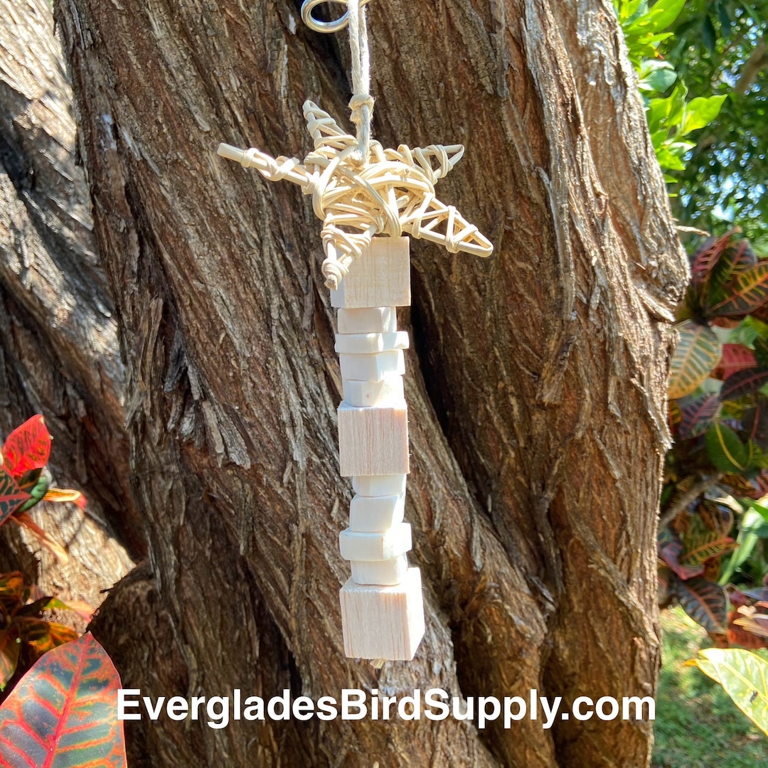 Super Soft Breakable Natural Hanging Bird Toy USA Handmade Sola Chips