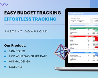 Plantilla de presupuesto financiero de ingresos para finanzas personales Easy Income Tracker | Rastreador de gastos | Hoja de cálculo contable para Microsoft Excel