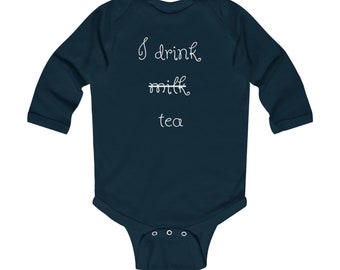 Tea Onesie®, I Drink Tea Onesie, Cute Baby Clothes, Unisex Baby Shower Gift, Baby Bodysuit, Tea Baby Bodysuit, Unisex Baby Gift