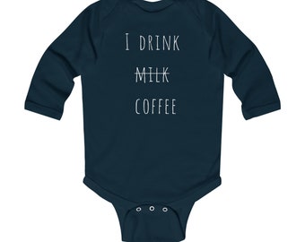 Coffee Onesie®, I drink Coffee Onesie, Cute Baby Clothes, Unisex Baby Shower Gift, Baby Bodysuit, Coffee Baby Bodysuit, Unisex Baby Gift