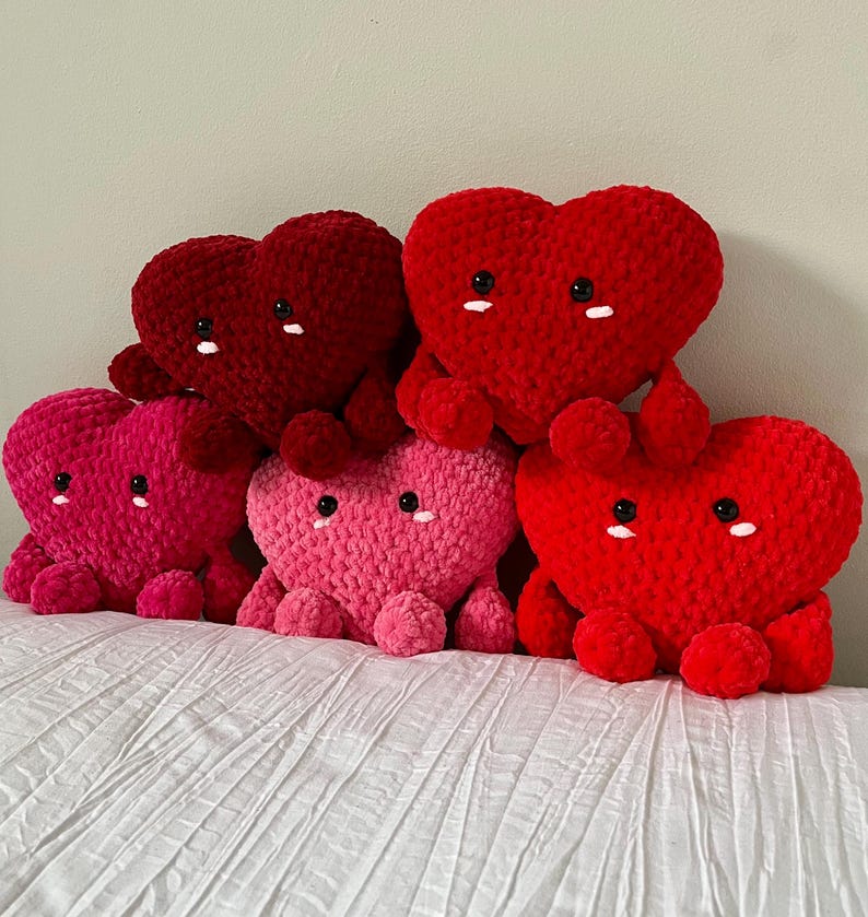 Crochet Heart Plushie Etsy