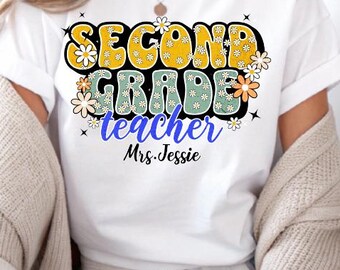 Personalized Second Grade Teacher Shirt, Back To School Gift