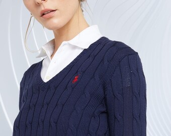 Ralph Lauren Polo Cable Knit Crew Neck Sweater - Men & Womens Woman RL Polo