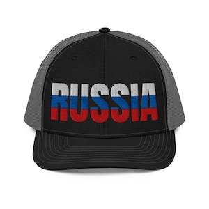 RUSSIA Trucker Hat – Russian Flag Embroidery | Bold Russian-American Streetwear | Unfiltered Slavic Baseball Cap Gift Idea