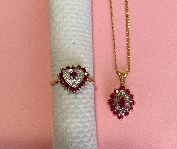 Ruby ring and Necklace Set - image 1