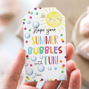 Espérons que vos bulles d'été avec étiquette amusante, étiquettes de cadeaux de fin d'année scolaire imprimables, étiquette-cadeau de vacances d'été à bulles