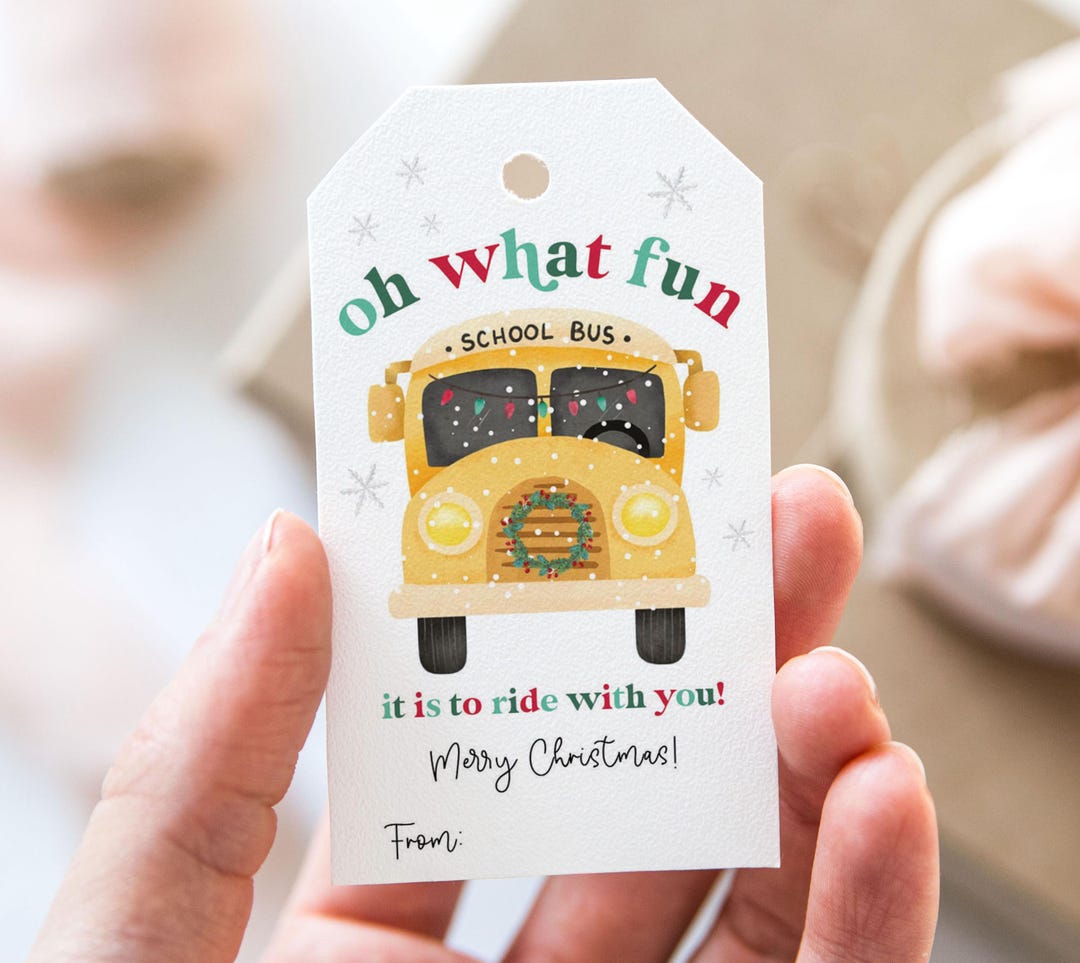 Favor Ride Oh What Fun It is to Ride With You Bus Driver Thank You Tag, Printable ...