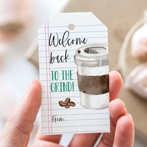 Étiquette de bienvenue retour à la mouture, étiquettes de faveur à imprimer pour la première journée d'école, étiquette-cadeau de retour à l'école pour les enseignants
