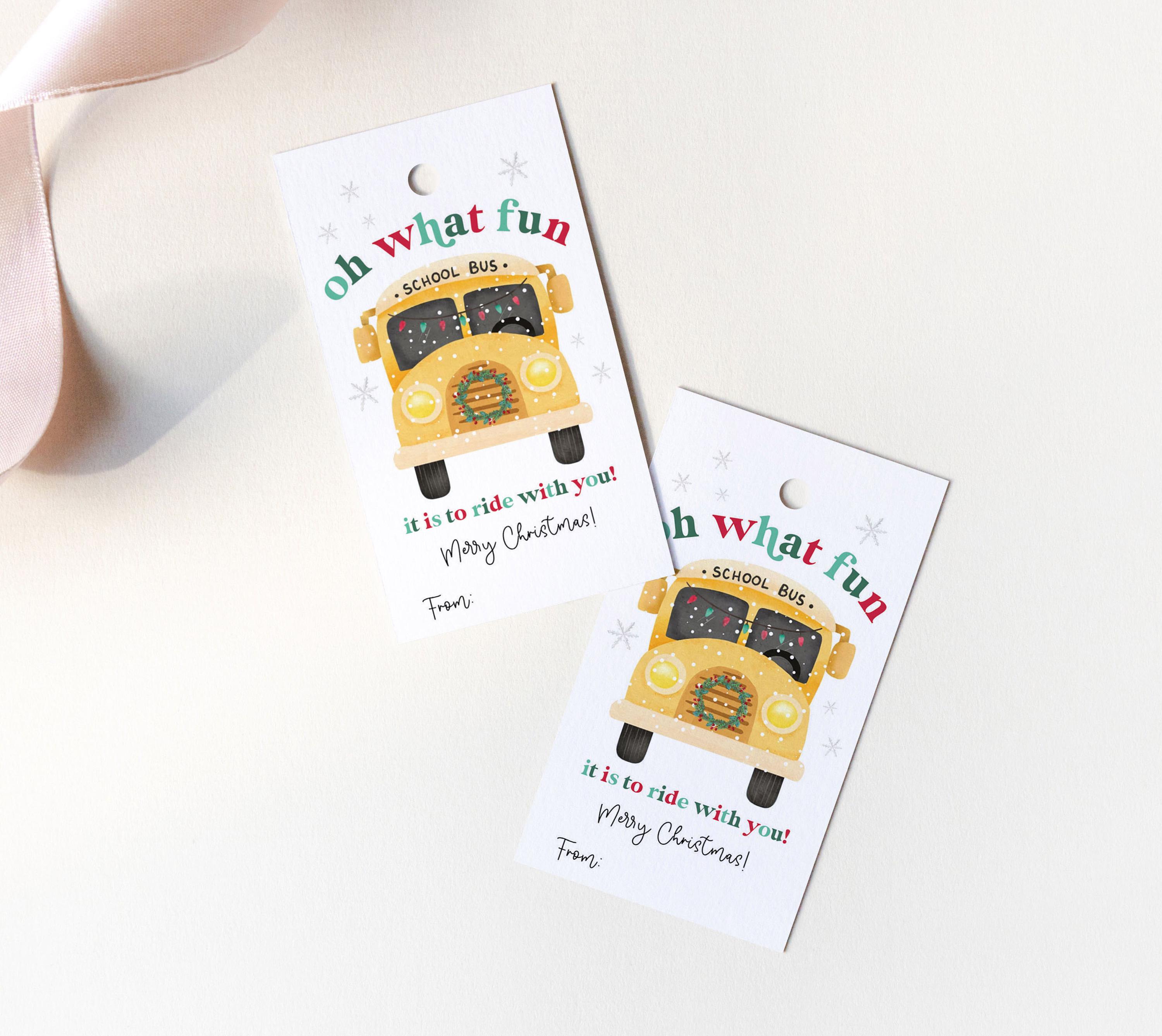 Oh What Fun It is to Ride With You Bus Driver Thank You Tag, Printable ...
