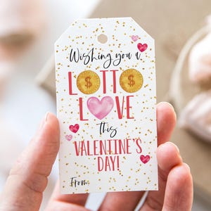 Ich wünsche Ihnen viel Liebe diesen Valentinstag-Anhänger, druckbare glückliche Valentinstag-Gunstanhänger, Lotterielos-Valentinstaggeschenkanhänger