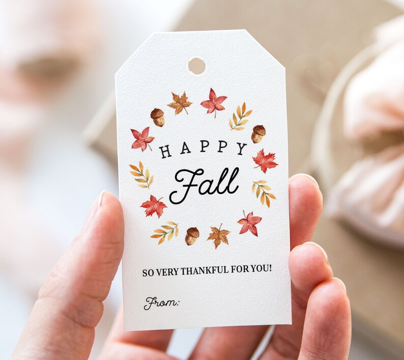 Happy Fall so Very Thankful for You Tag, Printable Fall Favor Tags ...
