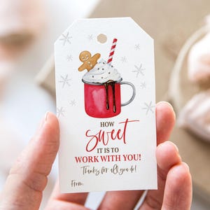 How Sweet It is to Work With You Tag, Printable Merry Christmas Favor ...