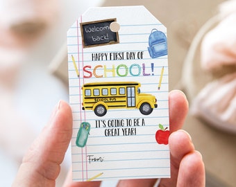 Happy First Day of School It's Going To Be a Great Year Tag, Printable First Day of School Favor Tags, Notepad Back to School Gift Tag