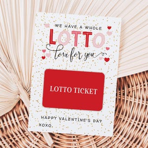 Ich wünsche Ihnen eine ganze Lotto-Liebe Geschenkkartenhalter, druckbare glückliche Valentinstag-Gunstanhänger, Lotterielos-Lehrer-Anerkennungs-Geschenkanhänger