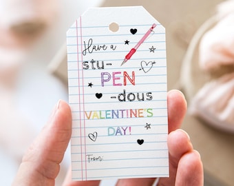 Valentine I Like You Cherry Much Tag, Printable Happy Valentine's