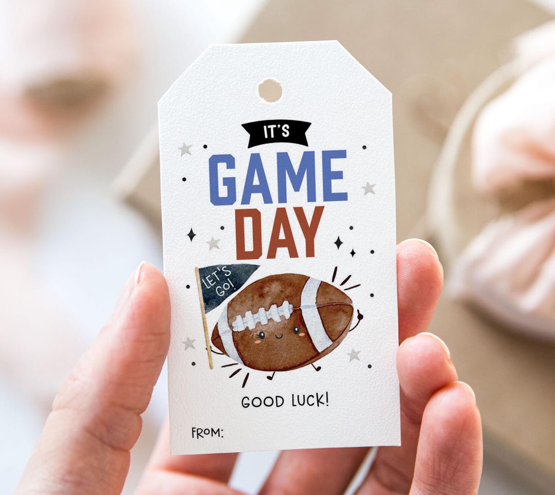 Football It's Game Day Let's Go Good Luck Tag, Printable Football Favor ...