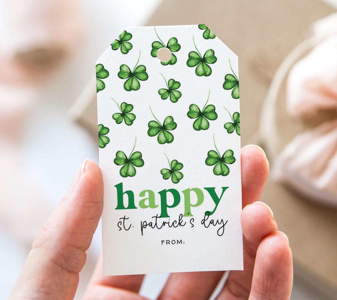 Happy St. Patrick's Day Tag, Printable Happy St. Patrick's Day Favor ...
